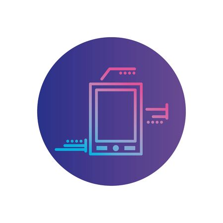 smartphone gradient style icon design, futuristic virtual technology modern innovation digital entertainment tech and simulation theme Vector illustrationのイラスト素材