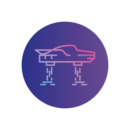 flying car gradient style icon design, futuristic virtual technology modern innovation digital entertainment tech and simulation theme Vector illustrationのイラスト素材
