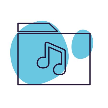 note inside file line style icon design, Music sound melody song musical art and composition theme Vector illustrationのイラスト素材