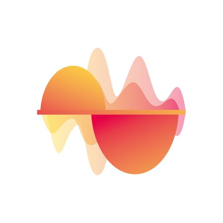 wave gradient style icon design, Music sound melody musical song art signature culture and tune theme Vector illustrationのイラスト素材
