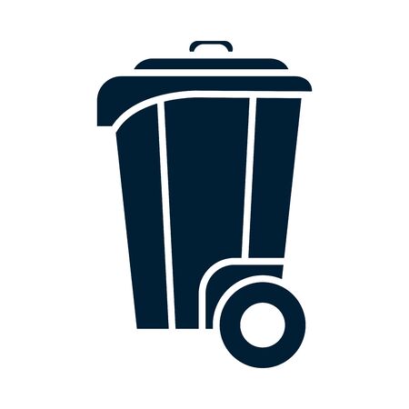 Trash silhouette design, Waste garbage ecology save green natural environment protection and care theme Vector illustrationのイラスト素材
