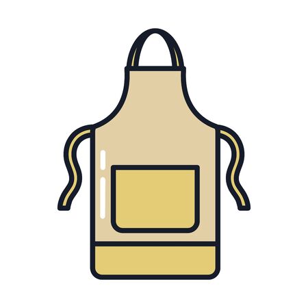 apron line and fill style icon design, Cleaning service wash home hygiene equipment domestic interior housework and housekeeping theme Vector illustrationのイラスト素材