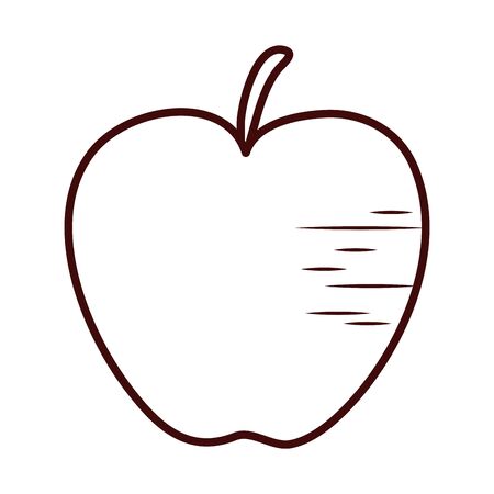Apple line style icon design, Fruit healthy organic food sweet and nature theme Vector illustrationのイラスト素材