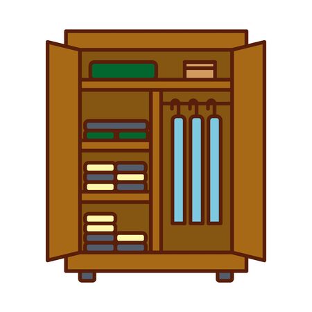 closet line and fill style icon design, Home room decoration interior living building apartment and residential theme Vector illustrationのイラスト素材