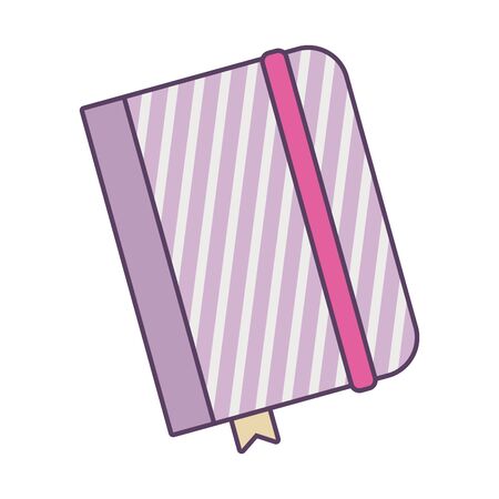 School notebook line and fill style icon design, Eduaction class lesson knowledge preschooler study learning classroom and primary theme Vector illustrationのイラスト素材