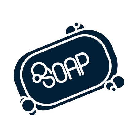 soap silhouette style icon design, Cleaning service wash home hygiene equipment domestic interior housework and housekeeping theme Vector illustrationのイラスト素材