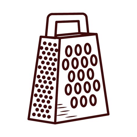grater line style icon design, Cook kitchen Eat food restaurant home menu dinner lunch cooking and meal theme Vector illustrationのイラスト素材