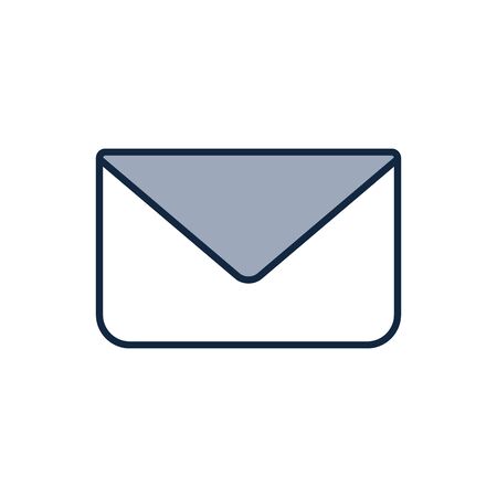 Envelope half line half color style icon design, Message email mail letter marketing communication card and document theme Vector illustrationのイラスト素材