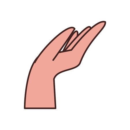 Sign with hand fill style icon design of People arm finger person learn communication healthcare theme Vector illustrationのイラスト素材