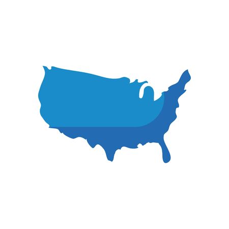 Usa map fill style icon design, United states america independence day nation us country and national theme Vector illustrationのイラスト素材