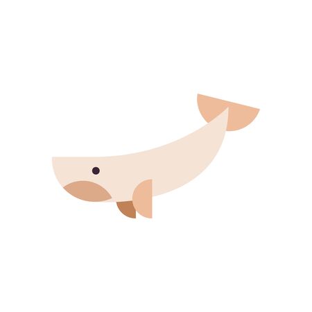 Cute whale cartoon fill style icon design, Animal zoo life nature character childhood and adorable theme Vector illustrationのイラスト素材
