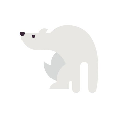 Cute polar bear cartoon fill style icon design, Animal zoo life nature character childhood and adorable theme Vector illustrationのイラスト素材