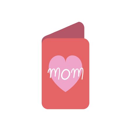 mom card fill style icon design, happy mothers day love relationship decoration celebration greeting and invitation theme Vector illustrationのイラスト素材