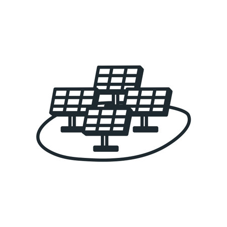 Solar panels line style icon design, Save energy power eco sustainable and environmental theme...