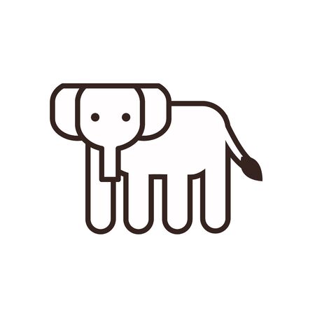 Cute elephant cartoon line style icon design, Animal zoo life nature character childhood and adorable theme Vector illustrationのイラスト素材