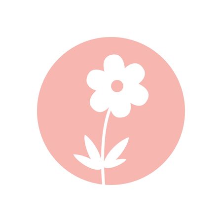 flower silhouette style icon design, natural floral nature plant ornament garden decoration and botany theme Vector illustrationのイラスト素材