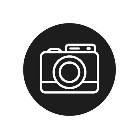 camera device line block style icon design, photography technology equipment digital photo focus and electronic theme Vector illustrationのイラスト素材