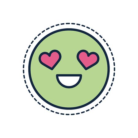 cartoon circle in love line fill style icon design of love passion romantic valentines day wedding decoration and marriage theme Vector illustrationのイラスト素材