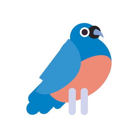 Cute bird cartoon fill style icon design, Animal zoo life nature character childhood and adorable theme Vector illustrationのイラスト素材