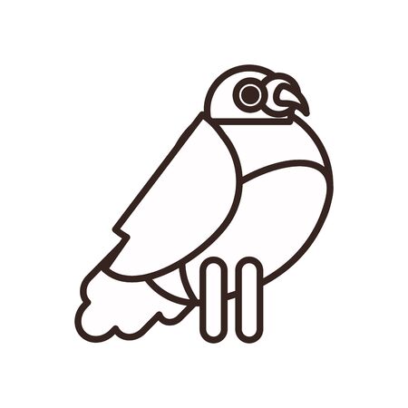 Cute bird cartoon line style icon design, Animal zoo life nature character childhood and adorable theme Vector illustrationのイラスト素材
