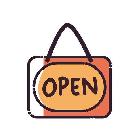 open label fill style icon design of shopping commerce market store shop retail buy paying banking and consumerism theme Vector illustrationのイラスト素材