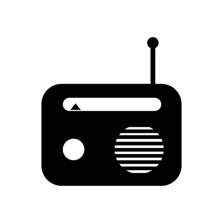 radio silhouette style icon design, Music sound melody song musical art and composition theme Vector illustrationのイラスト素材