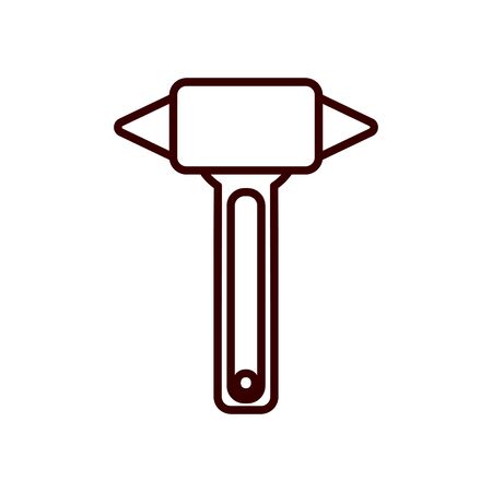 hammer line style icon design, Emergency rescue save department 911 danger help safety and aid theme Vector illustrationのイラスト素材