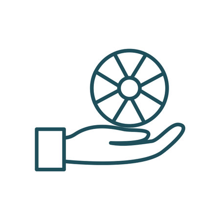 hand with wheel line style icon design, Insurance health care security protection life accident and guard theme Vector illustrationのイラスト素材