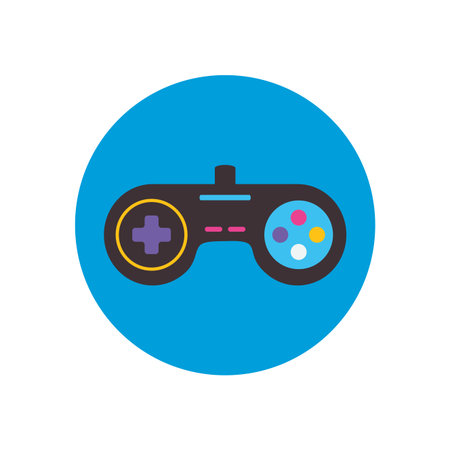 control flat block style icon design, Videogame play leisure gaming technology entertainment...