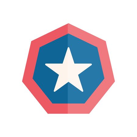 Seal stamp with star flat style icon design, banner badge decorative product ornament emplem premium and quality theme Vector illustrationのイラスト素材