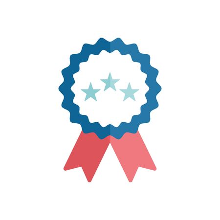 Seal stamp with stars and ribbon flat style icon design, banner badge decorative product ornament emplem premium and quality theme Vector illustrationのイラスト素材