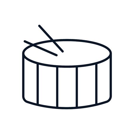 drum instrument line style icon design, Music sound melody song musical art and composition theme Vector illustrationのイラスト素材