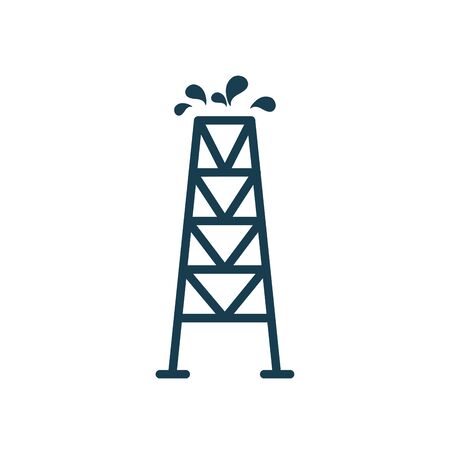 tower silhouette style icon design, Oil industry Gas energy fuel technology power industrial production and petroleum theme Vector illustrationのイラスト素材