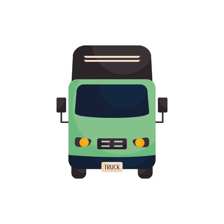 Truck vehicle flat style icon design, Transportation travel trip urban motor speed fast and driving theme Vector illustrationのイラスト素材