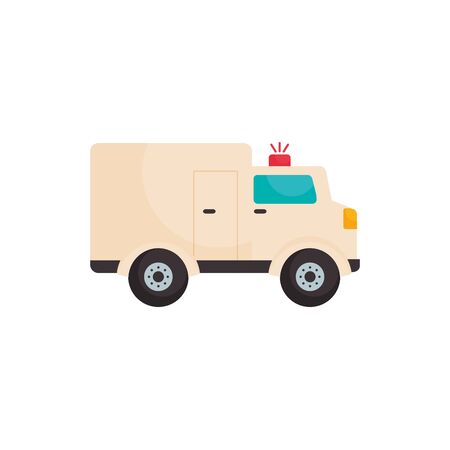 Ambulance flat style icon design of Medical care health emergency aid exam clinic and patient theme Vector illustrationのイラスト素材