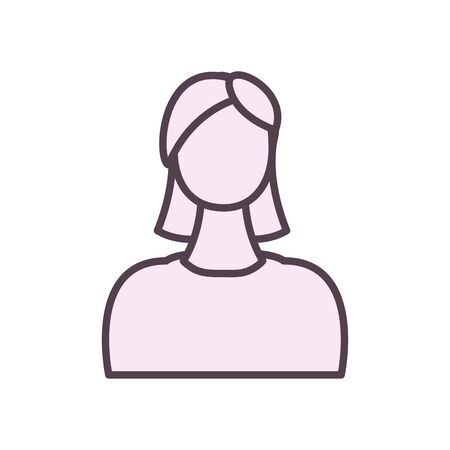 Avatar woman line style icon design, Girl female person people human and social media theme Vector illustrationのイラスト素材