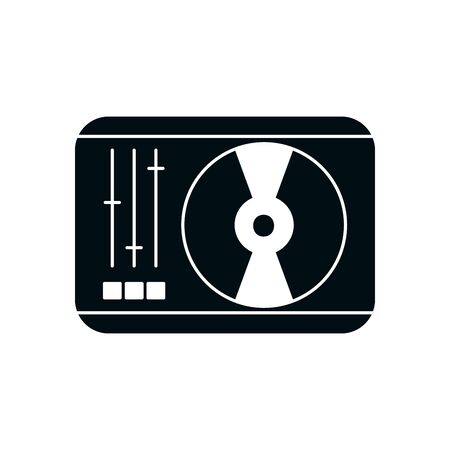 dj board silhouette style icon design, Music sound melody song musical art and composition theme Vector illustrationのイラスト素材