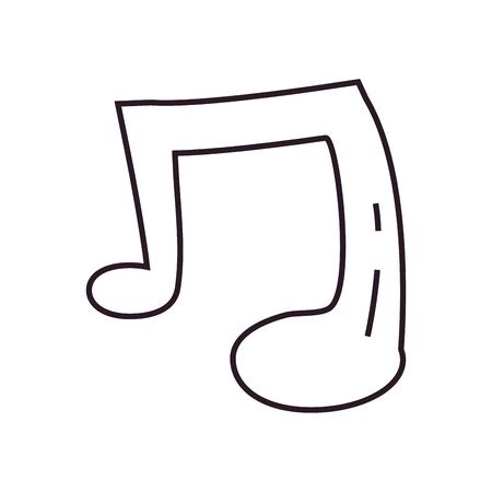 Note line style icon design, Music sound melody song musical art and composition theme Vector illustrationのイラスト素材