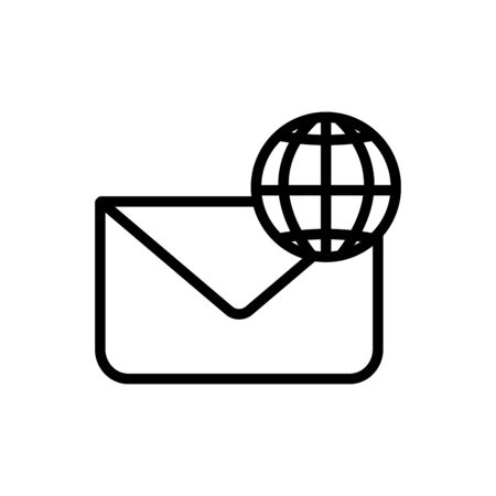 Envelope line style icon design, Social media multimedia communication digital marketing internet web and connect theme Vector illustrationのイラスト素材