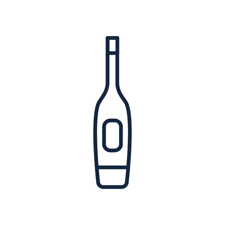 thermometer icon over white background, line style, vector illustrationのイラスト素材