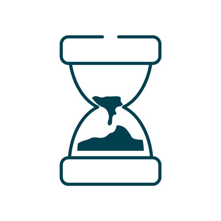 hourglass icon over white background, line style, vector illustration