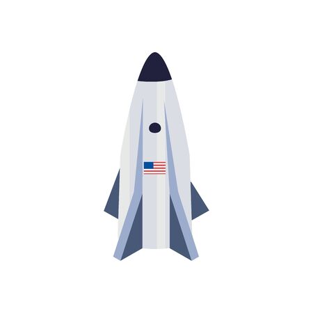 Rocket fill style icon of Space futuristic cosmos outside universe astronomy adventure and exploration theme Vector illustrationのイラスト素材
