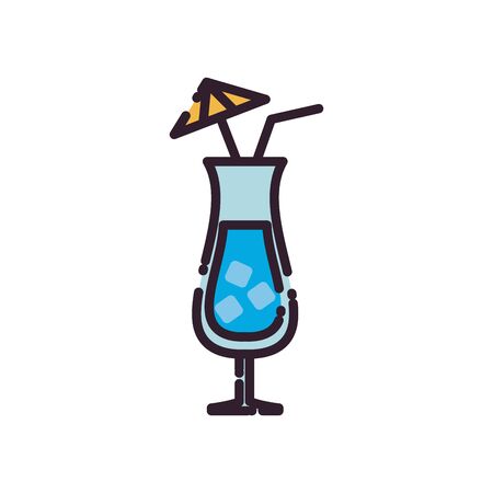 Cocktail fill style icon design, Alcohol drink bar beverage liquid menu surprise restaurant and celebration theme Vector illustrationのイラスト素材