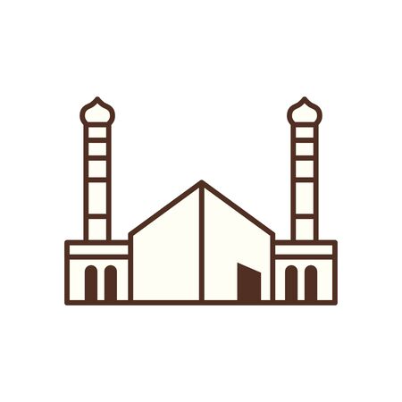 Ramadan mosque line style icon design, Islamic muslim religion culture belief religious faith god spiritual meditation and traditional theme Vector illustrationのイラスト素材
