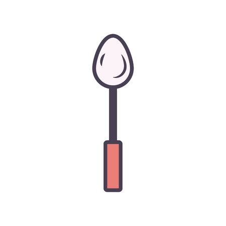 spoon line and fill style icon design, kitchen cook eat food restaurant home menu dinner lunch cooking and meal theme Vector illustrationのイラスト素材