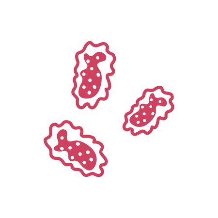 virus bacterias germs icon over white background, line style icon, vector illustrationのイラスト素材