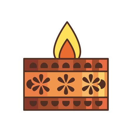 Candle fill style icon design, Fire flame candlelight light spirituality burn and decoration theme Vector illustrationのイラスト素材