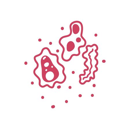 virus bacterias germs icon over white background, flat style icon, vector illustrationのイラスト素材