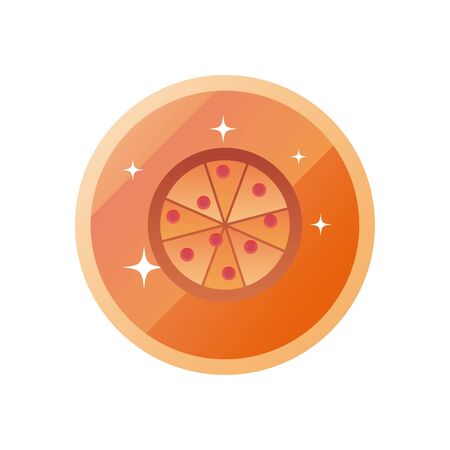 pizza gradient style icon design, Eat food restaurant menu dinner lunch cooking and meal theme Vector illustrationのイラスト素材