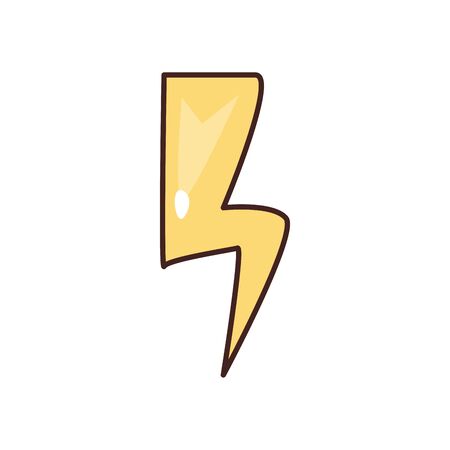 Thunder fill style icon design, Weather rain power electric sky nature climate season and meteorology theme Vector illustrationのイラスト素材